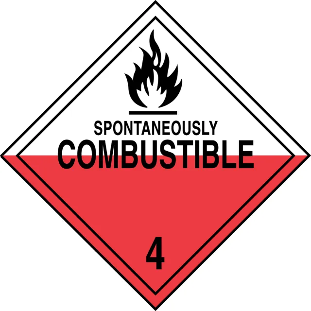 Accuform MPL403FV25 DOT Placard: Hazard Class 4 - Spontaneously Combustible