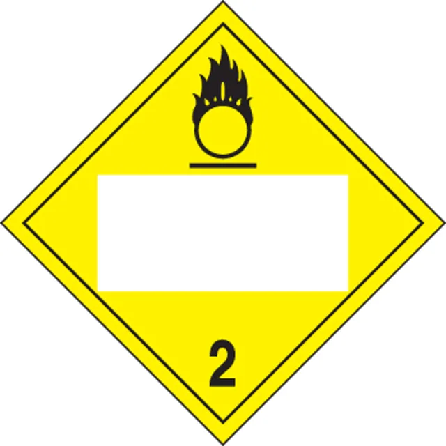 Accuform MPL425FV50 Blank DOT Placard: Hazard Class 2 - Oxygen