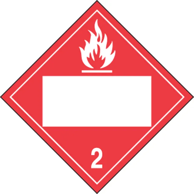Accuform MPL4DG2BVS25 Blank DOT Placard: Hazard Class 2 - Flammable Gas