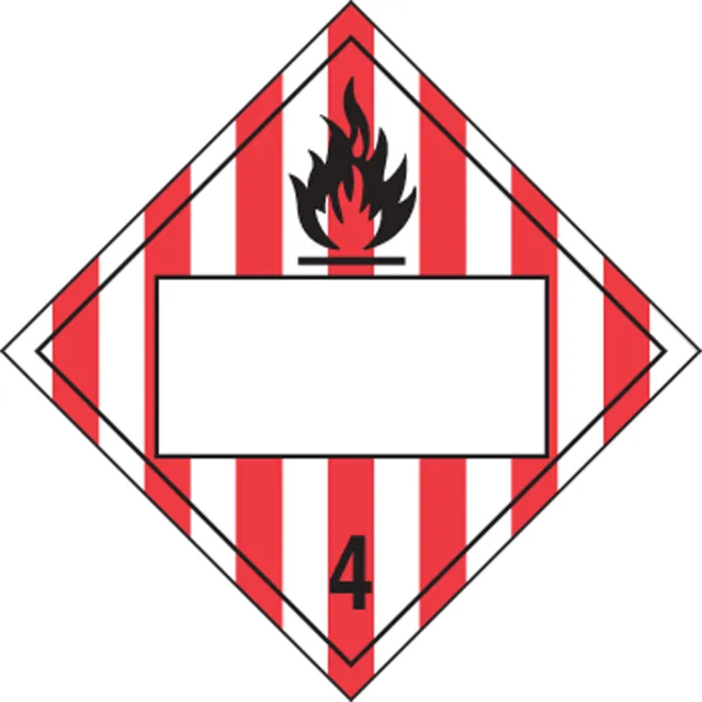 Accuform MPL4DG4ARM100 Blank DOT Placard: Hazard Class 4 - Flammable Solid