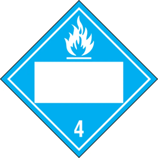 Accuform MPL4DG4BFV25 Blank DOT Placard: Hazard Class 4 - Dangerous When Wet
