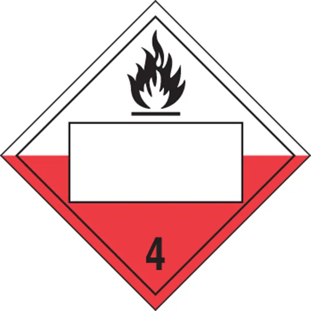 Accuform MPL4DG4CFV25 Blank DOT Placard: Hazard Class 4 - Spontaneously Combustible