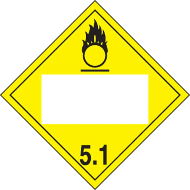 Accuform MPL4DG5AFV1 Blank DOT Placard: Hazard Class 5 - Oxidizer