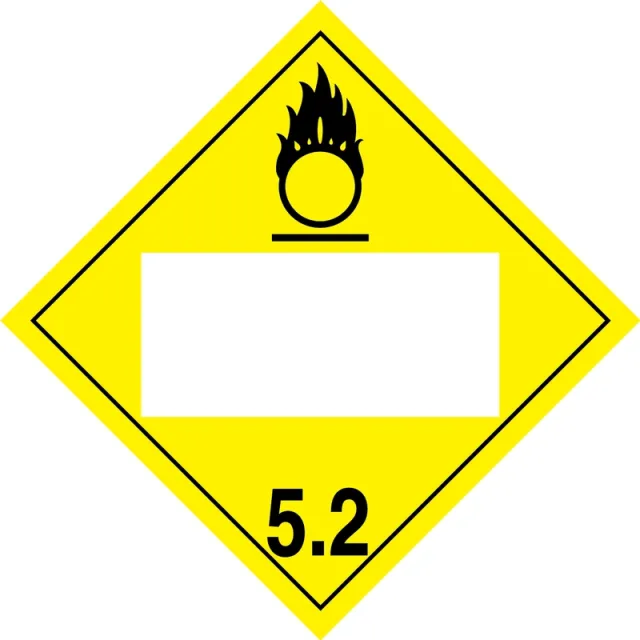 Accuform MPL4DG5BVS25 Blank DOT Placard: Hazard Class 5.2 - Oxidizer