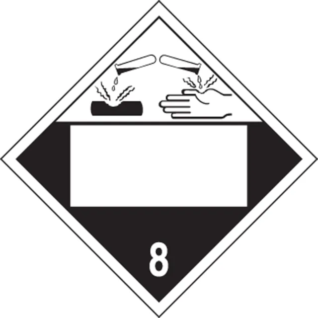 Accuform MPL4DG8VS50 Blank DOT Placard: Hazard Class 8 - Corrosive