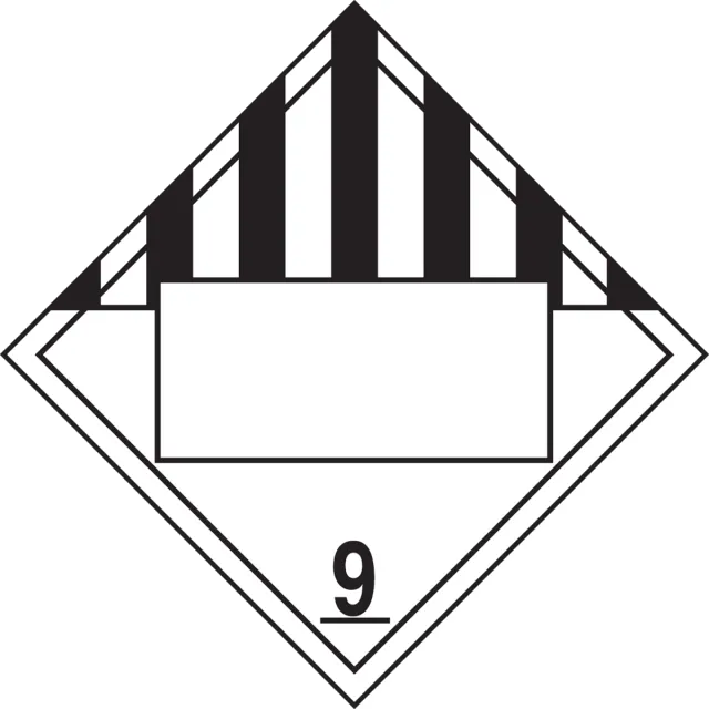 Accuform MPL4DG9VS100 Blank DOT Placard: Hazard Class 9 - Miscellaneous Dangerous Goods