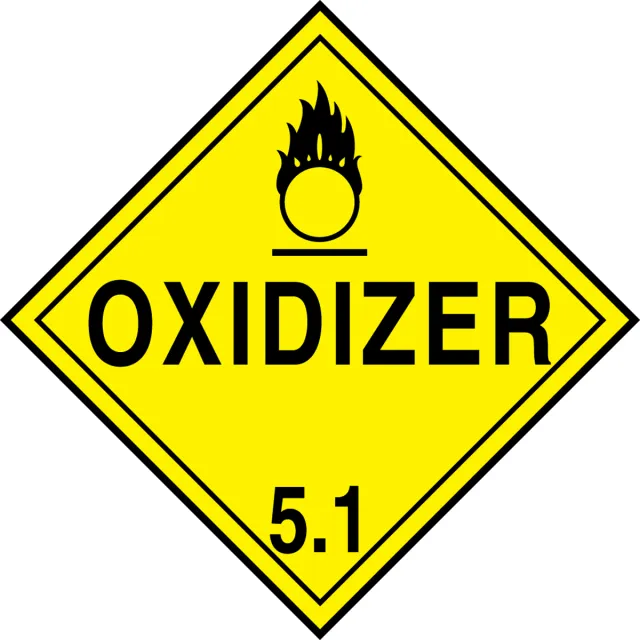 Accuform MPL501RM10 DOT Placard: Hazard Class 5 - Oxidizer