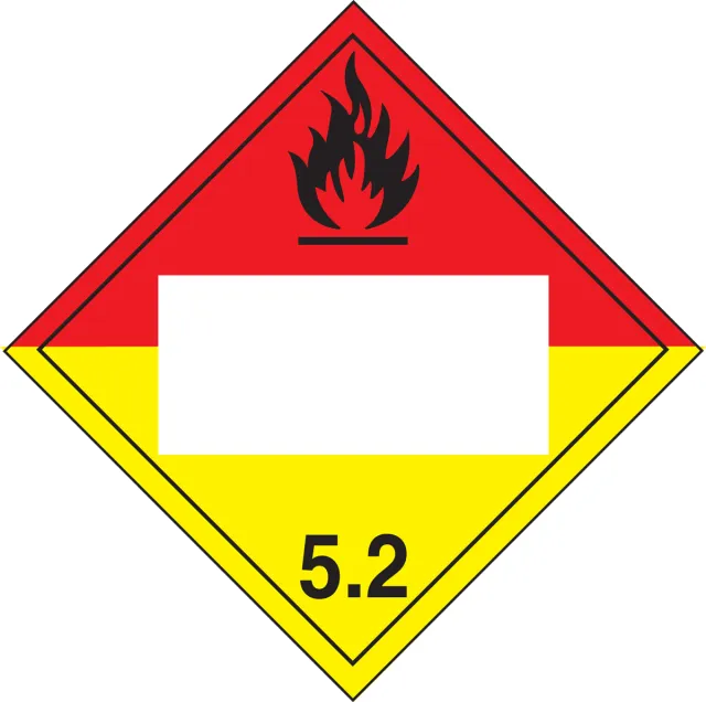 Accuform MPL525VS25 Blank DOT Placard: Hazard Class 5.2 - Organic Peroxide