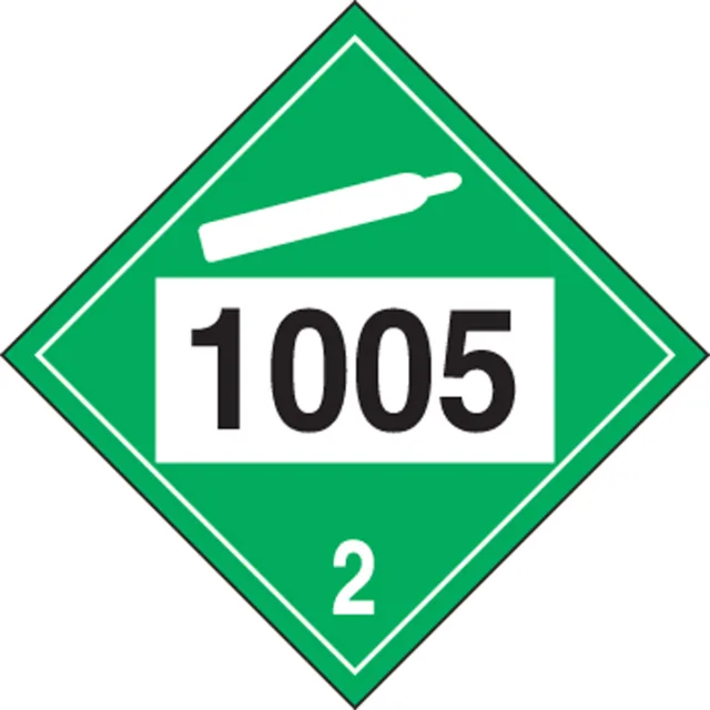 Accuform MPL721FV1 4-Digit DOT Placard: Hazard Class 2 - 1005 (Liquefied Anhydrous Ammonia)