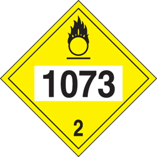 Accuform MPL726VS1 4-Digit DOT Placards: Hazard Class 2 - 1073 (Refrigerated Liquid Oxygen)
