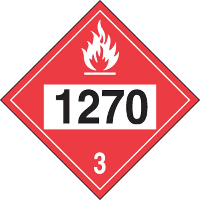 Accuform MPL730RM10 4-Digit DOT Placard: Hazard Class 3 - 1270 (Petroleum Oil)