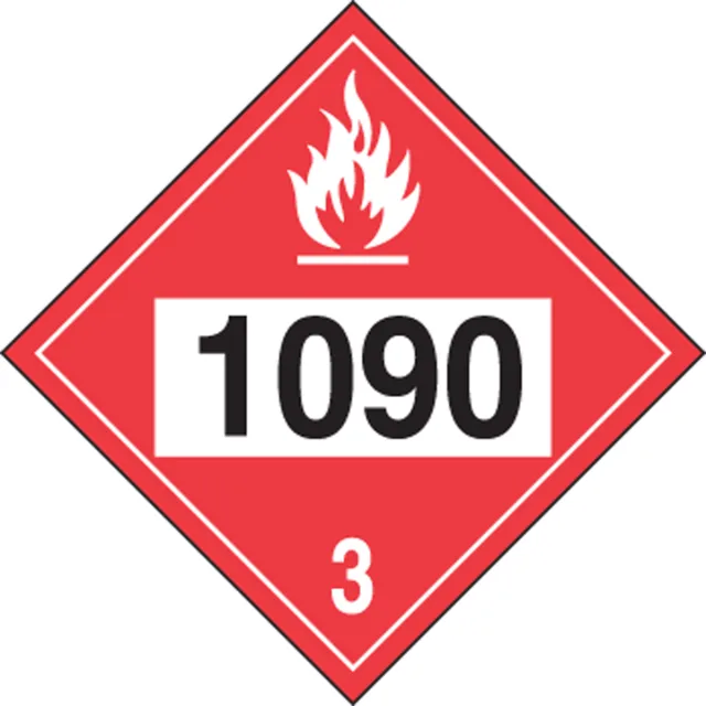 Accuform MPL731RM1 4-Digit DOT Placards: Hazard Class 3 - 1090 (Acetone)