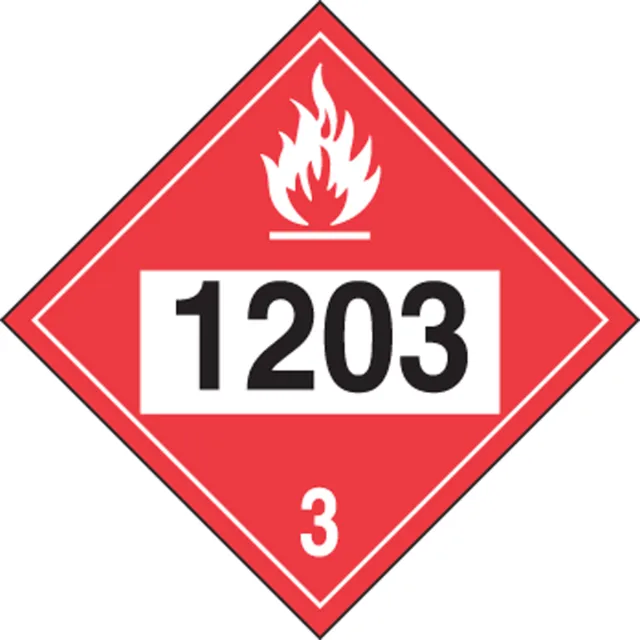 Accuform MPL733RM100 4-Digit DOT Placards: Hazard Class 3 - 1203 (Gasoline)