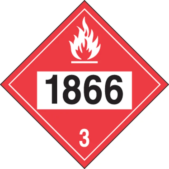 Accuform MPL734RM50 4-Digit DOT Placards: Hazard Class 3 - 1866 (Resin Solution)