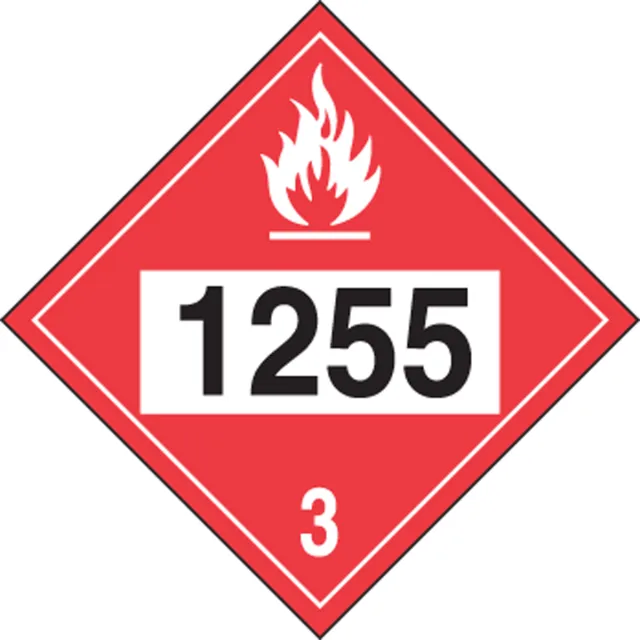 Accuform MPL735MG50 4-Digit DOT Placard: Hazard Class 3 - 1255 (Naphtha)