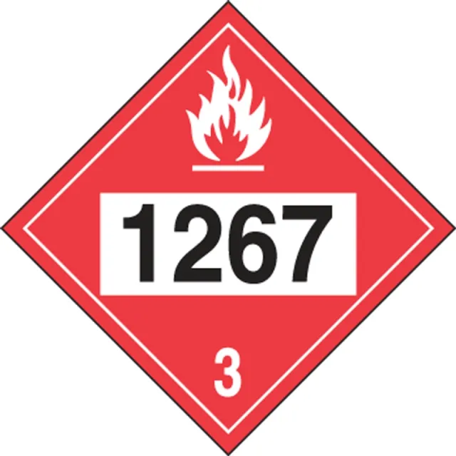 Accuform MPL739RM10 4-Digit DOT Placards: Hazard Class 3 - 1267 (Crude Oil)