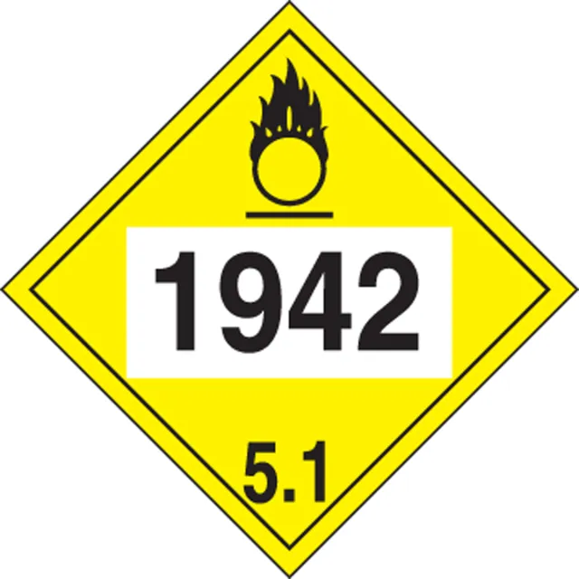Accuform MPL751VP1 4-Digit DOT Placards: Hazard Class 5 - 1942 (Ammonium Nitrate)