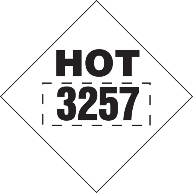Accuform MPL770VS25 4-Digit DOT Placards: Hazard Class 9 - 3257 (Elevated Temperature)