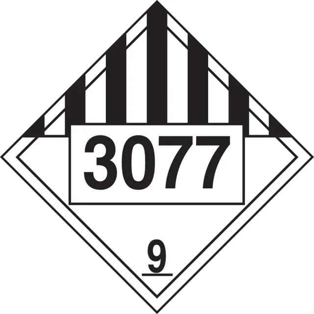 Accuform MPL793VS50 4-Digit DOT Placards: Hazard Class 9 - 3077 (Environmental Hazard-Solid)