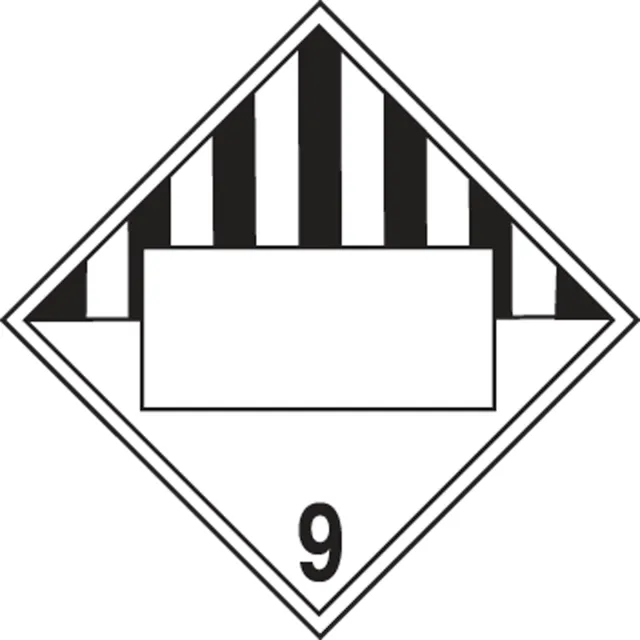 Accuform MPL900MG25 Blank TDG Placard: Hazard Class 9 - Miscellaneous Dangerous Goods