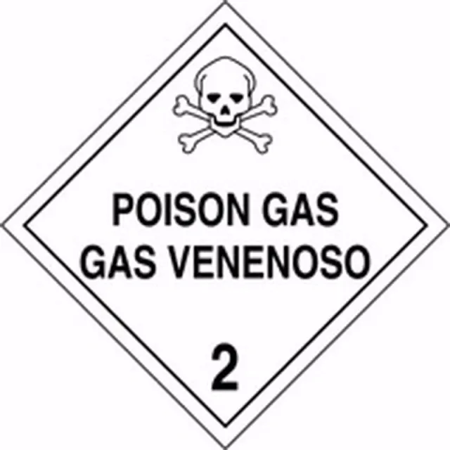 Accuform MPLSP1RM10 Bilingual DOT Placard: Hazard Class 2 - Poison Gas