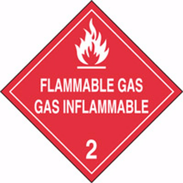 MPLSP3VP10 DOT Placard: Hazard Class 2 - Gases (Flammable Gas - Gas Inflammable) by Accuform