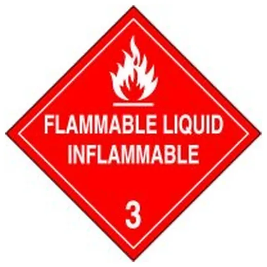 Accuform MPLSP4VP1 DOT Placard: Hazard Class 3 - Flammable Liquids (Flammable Liquid - Inflammable)