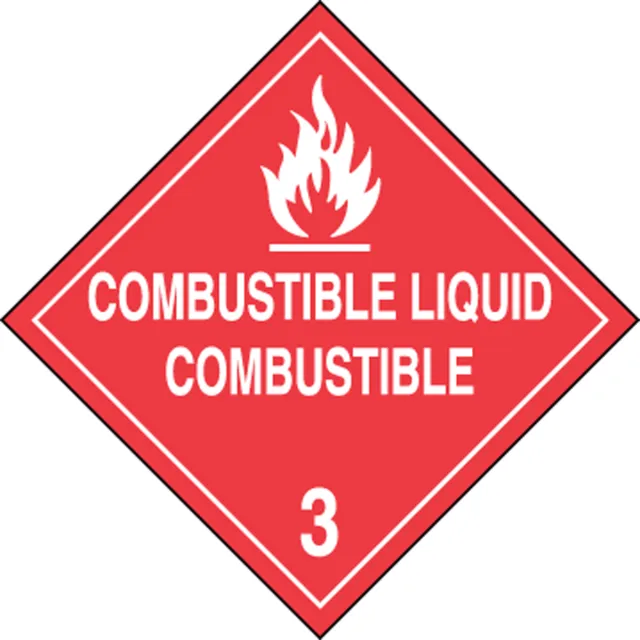 Accuform MPLSP5FV100 Spanish Bilingual DOT Placard: Hazard Class 3 - Combustible Liquid