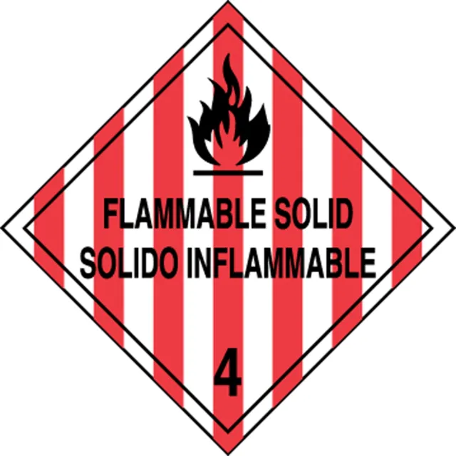 Accuform MPLSP6VS100 Bilingual DOT Placard: Hazard Class 4 - Flammable Solid