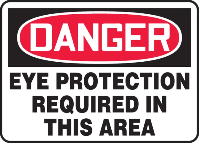 Accuform MPPA007VS OSHA Danger Safety Sign: Eye Protection Required In This Area