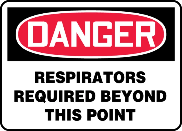 Accuform MPPA035XV OSHA Danger: Respirators Required Sign
