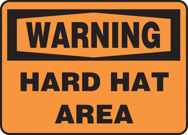 Accuform MPPA302XT OSHA Warning Safety Sign: Hard Hat Area