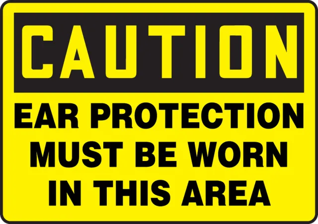 Accuform MPPA602XL OSHA Caution Safety Sign: Ear Protection Must Be Worn In This Area