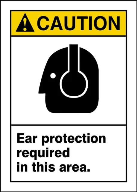 Accuform MPPA633VS ANSI Caution Safety Sign: Ear Protection Required In This Area.