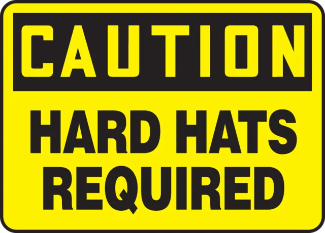 Accuform MPPA640VS OSHA Caution Safety Sign: Hard Hats Required