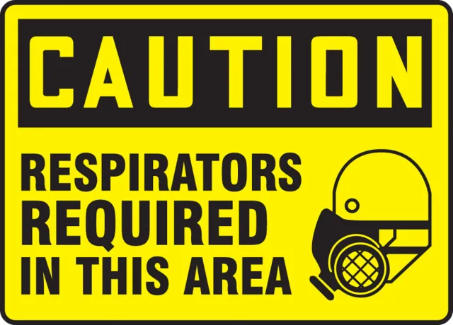Accuform MPPA652VA OSHA Caution Safety Sign: Respirators Required In This Area