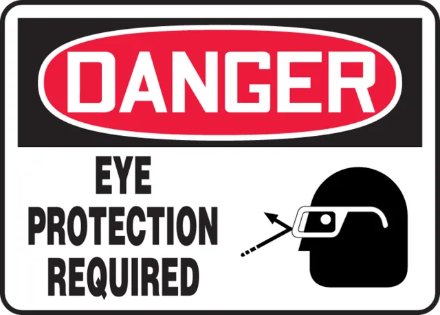 Accuform MPPE006VS OSHA Danger Safety Sign: Eye Protection Required