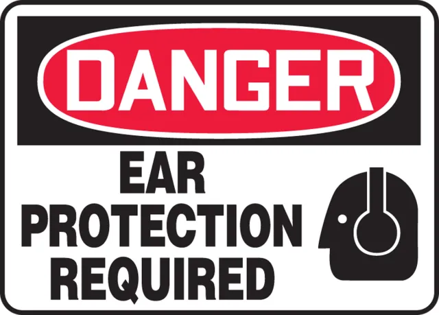 Accuform MPPE031XP OSHA Danger Safety Sign: Ear Protection Required