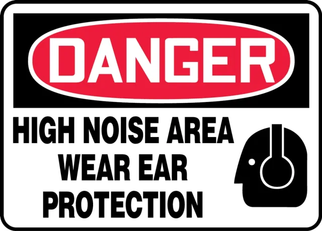 Accuform MPPE037VP OSHA Danger Safety Sign: High Noise Area - Wear Ear Protection