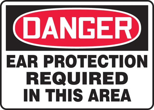 Accuform MPPE108XL OSHA Danger Safety Sign: Ear Protection Required In This Area