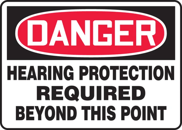 Accuform MPPE109XT OSHA Danger Safety Sign: Hearing Protection Required Beyond This Point