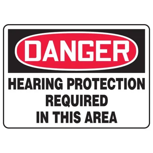 Accuform MPPE220XP 14"" x 20"" OSHA Danger Safety Sign: Hearing Protection Required, Accu-Shield