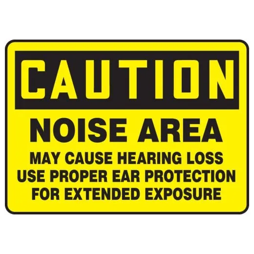Accuform MPPE402VP 7"" x 10"" OSHA Caution Safety Sign: Noise Area