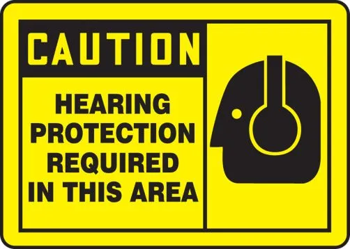 Accuform MPPE410XT OSHA Caution Hearing Protection Sign