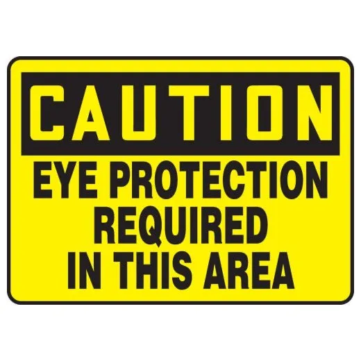 Accuform MPPE626XP 10"" x 14"" OSHA Caution Safety Sign: Eye Protection Required In This Area, Accu-Shield