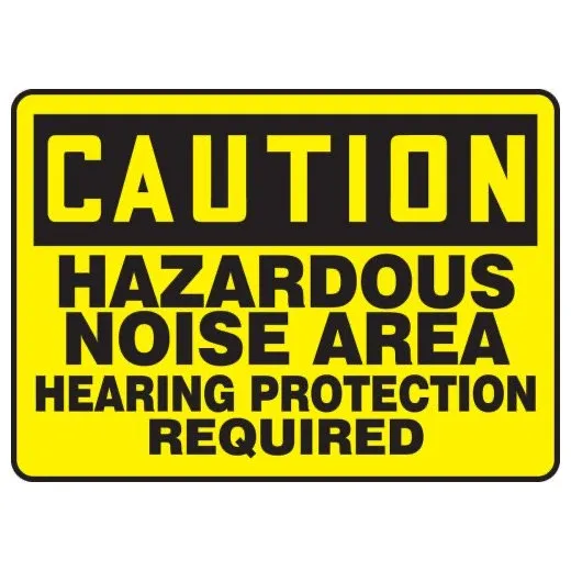 Accuform MPPE648XP 10"" x 14"" OSHA Caution Safety Sign: Hazardous Noise Area - Hearing Protection Required, Accu-Shield