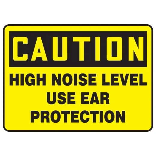 Accuform MPPE670VP 10"" x 14"" OSHA Caution Safety Sign: High Noise Level - Use Ear Protection, Plastic