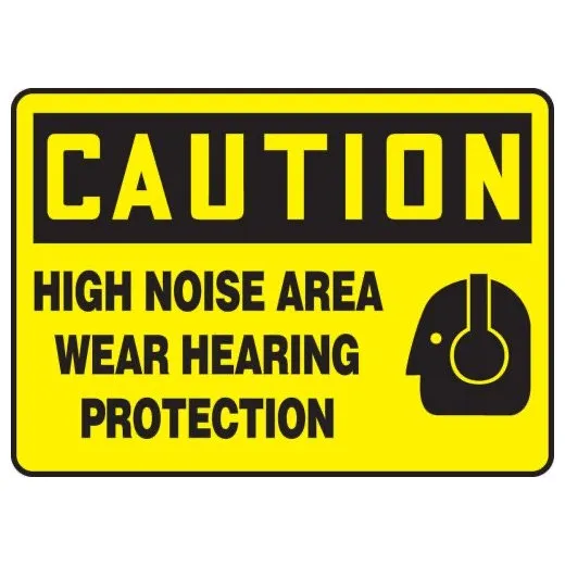 Accuform MPPE715XL 10"" x 14"" OSHA Caution Safety Sign: High Noise Area - Wear Hearing Protection, Aluma-Lite