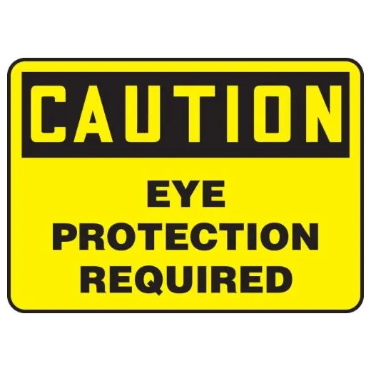 Accuform MPPE791VS 7"" x 10"" OSHA Caution Safety Sign: Eye Protection Required, Adhesive Vinyl