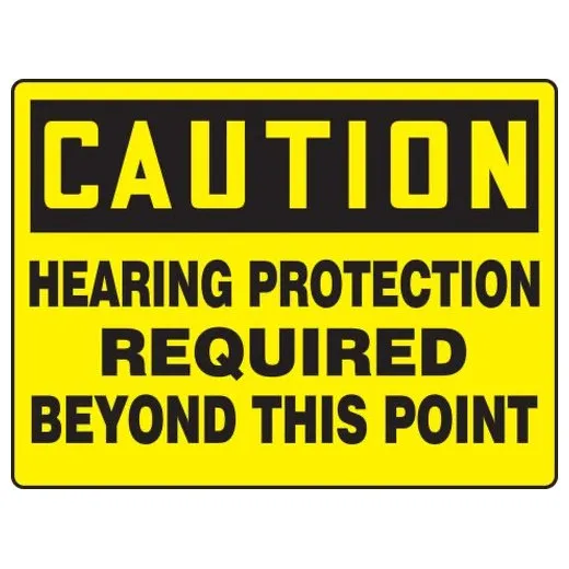 Accuform MPPG660XT 10"" x 14"" Really BIGSigns OSHA Caution Safety Sign: Hearing Protection Required Beyond This Point, Dura-Plastic